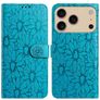 Mobigear Flowers iPhone 17 Pro Max Hülle Klapphülle Geldbörse - Blau