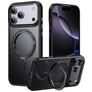 Mobigear Frosted Mag iPhone 17 Pro MagSafe Hülle Hardcase Backcover mit Ständer - Schwarz