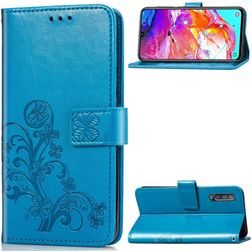 Mobigear Clover Samsung Galaxy A70 Hülle Klapphülle Geldbörse - Blau