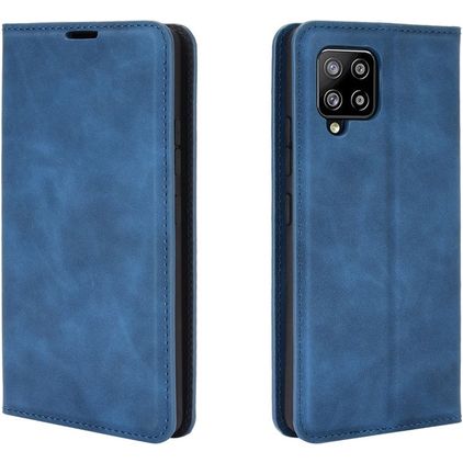 Mobigear Retro Slim Samsung Galaxy A42 Hülle Klapphülle Geldbörse - Blau