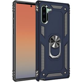 Mobigear Armor Ring Samsung Galaxy Note 10 Hülle Hardcase Backcover Stoßfest mit Ringhalter - Blau