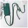 Mobigear Lanyard Card iPhone 15 Pro Silikon Handykette mit Kartenhalter - Grün