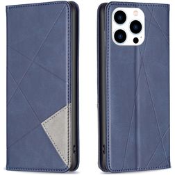 Mobigear Rhombus Slim iPhone 15 Pro Hülle Klapphülle - Blau