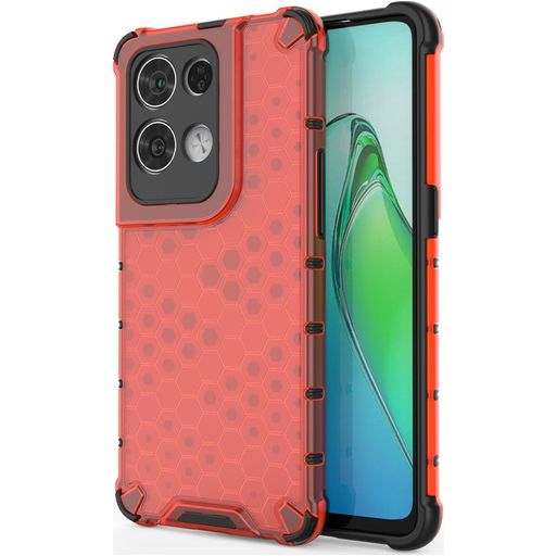 Mobigear Honeycomb OPPO Reno 8 Pro 5G Hülle Hardcase Backcover Stoßfest - Rot