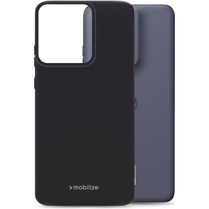Mobilize Rubber Gelly Motorola Edge 50 Neo Hülle Flexibles TPU Backcover - Schwarz
