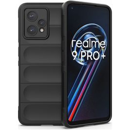 Mobigear Bumpy Realme 9 Pro Plus Hülle Flexibles TPU Backcover - Schwarz