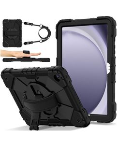 Mobigear SureGrip Xtreme Samsung Galaxy Tab A9 Plus (2023) Hülle Kunststoff,Silikon Backcover + Schulterträger + Ständer - Schwarz