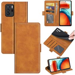 Mobigear Slim Magnet POCO X3 GT Hülle Klapphülle Geldbörse - Cognac