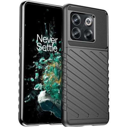 Mobigear Groove OnePlus 10T Hülle Flexibles TPU Backcover - Schwarz