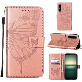 Mobigear Butterfly Sony Xperia 1 IV Hülle Klapphülle Geldbörse - Roségold