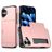 Mobigear Card iPhone 16 Hülle Hardcase Backcover Stoßfest mit Kartenhalter - Roségold