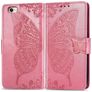 Mobigear Butterfly iPhone 16e Hülle Klapphülle Geldbörse - Pink