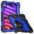 Mobigear SureGrip Xtreme iPad Mini 7 (2024) Hülle Kunststoff,Silikon Backcover + Stifthalter + Schulterträger + Ständer - Schwarz / Blau