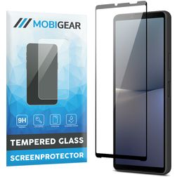 Mobigear Premium Sony Xperia 10 V Panzerglas Gehärtetes Glas Displayschutz - Hüllenfreundlich - Schwarz