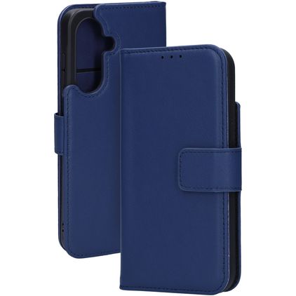 Mobiparts Samsung Galaxy A26 Hülle Echtes Leder Klapphülle Geldbörse - Blau