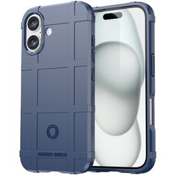 Mobigear Rugged Shield iPhone 16 Hülle Flexibles TPU Backcover Stoßfest - Blau