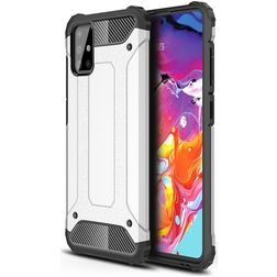Mobigear Outdoor Samsung Galaxy A71 Hülle Hardcase Backcover Stoßfest - Silber