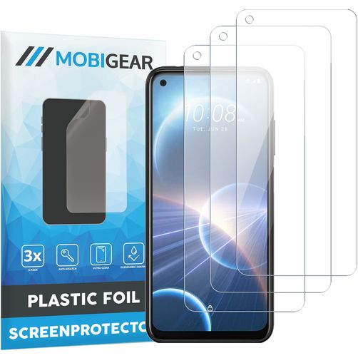 Mobigear HTC Desire 22 Pro Displayschutz Schutzfolie - Hüllenfreundlich (3er Pack)