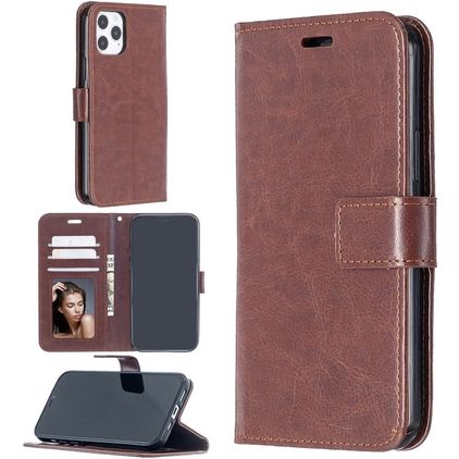 Mobigear Wallet iPhone 12 Hülle Klapphülle Geldbörse - Braun