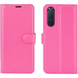 Mobigear Classic Sony Xperia 5 II Hülle Klapphülle Geldbörse - Magenta