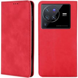Mobigear Retro Slim Vivo X80 Pro Hülle Klapphülle Geldbörse - Rot