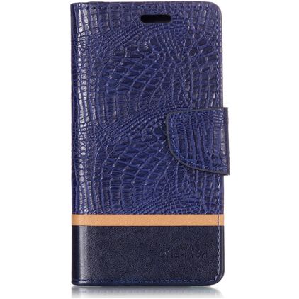 Mobigear Croco Xiaomi Mi 8 SE Hülle Klapphülle Geldbörse - Blau