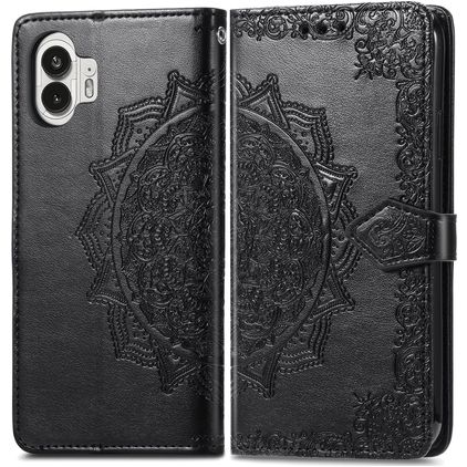 Mobigear Mandala Nothing Phone (2) Hülle Klapphülle Geldbörse - Schwarz