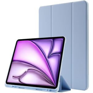 Mobigear Tri-Fold Gel iPad Air 13 Zoll (2024) Hülle TPU,Kunstleder Backcover + Stifthalter + Ständer - Blau