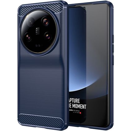 Mobigear Brushed Slim Xiaomi 13 Ultra Hülle Flexibles TPU Backcover - Marineblau