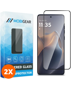 Mobigear Premium Motorola Edge 60 Fusion Panzerglas Gehärtetes Glas Displayschutz - Hüllenfreundlich - Schwarz (2er Pack)