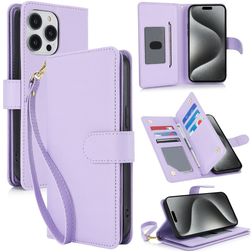 Mobigear Wallet iPhone 15 Pro Hülle Klapphülle Geldbörse - Lila