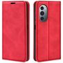 Mobigear Retro Slim Motorola Edge X30 Hülle Klapphülle Geldbörse - Rot