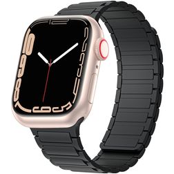 Mobigear Loop Mag Silikon Apple Watch Armband Magnetverschluss - 49/46/45/44 mm - Schwarz