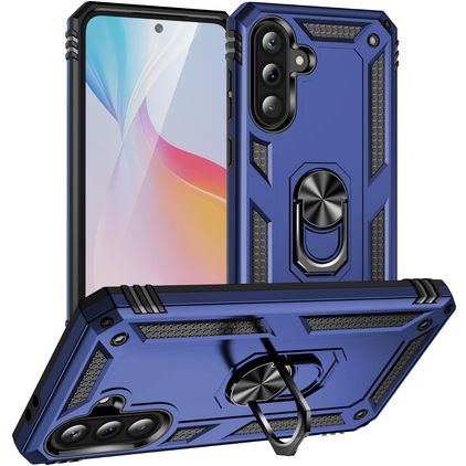 Mobigear Armor ring Samsung Galaxy A37 Hülle Hardcase Backcover Stoßfest mit Ringhalter - Blau