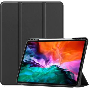 Mobigear Tri-Fold Gel iPad Pro 12.9 Zoll (2022) Hülle TPU,Kunstleder Klapphülle + Stifthalter - Schwarz