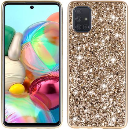 Mobigear Glitter Samsung Galaxy A73 Hülle Hardcase Backcover - Gold