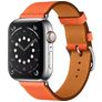 Mobigear Torino Leder Apple Watch Armband Dornschließe - 42/41/40/38 mm - Orange