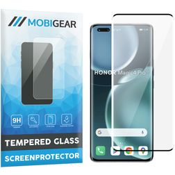 Mobigear Premium HONOR Magic 4 Pro Panzerglas Gehärtetes Glas Displayschutz - Hüllenfreundlich - Schwarz