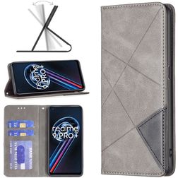 Mobigear Rhombus Slim Realme 9 Pro Plus Hülle Klapphülle - Grau