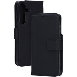 Mobiparts Samsung Galaxy S25 Plus Hülle Echtes Leder Klapphülle Geldbörse - Schwarz