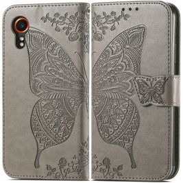 Mobigear Butterfly Samsung Galaxy Xcover 7 Hülle Klapphülle Geldbörse - Grau