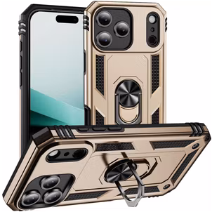 Mobigear Armor Ring iPhone Air Hülle Hardcase Backcover Stoßfest mit Ringhalter - Gold