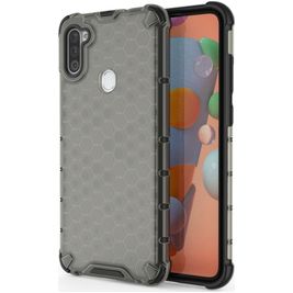 Mobigear Honeycomb Samsung Galaxy A11 Hülle Hardcase Backcover Stoßfest - Grau
