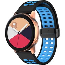 Mobigear Sport Plus Mag Silikon Smartwatch Armband Magnetverschluss - 22 mm - Schwarz / Blau