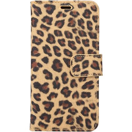 Mobigear Leopard iPhone XS Hülle Klapphülle Geldbörse - Braun