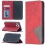 Mobigear Rhombus Slim iPhone 12 Hülle Klapphülle - Rot
