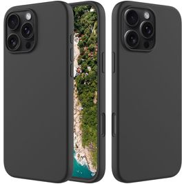 Mobigear Rubber Touch iPhone 16 Pro Silikon Hülle Backcover - Schwarz