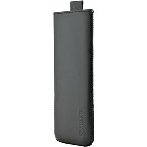 Valenta Pocket Classic Echtes Leder Einschubhülle (max 14,8 cm x 6 cm) - Einschubhülle - Handytasche - Schwarz
