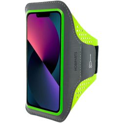 Mobiparts Comfort Fit Handyhalterung Joggen iPhone 13 Mini Sporthülle Neopren Sportarmband - Neon Green