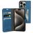 Mobiparts Classic Wallet iPhone 15 Pro Klapphülle Portemonnaie - Steel Blue